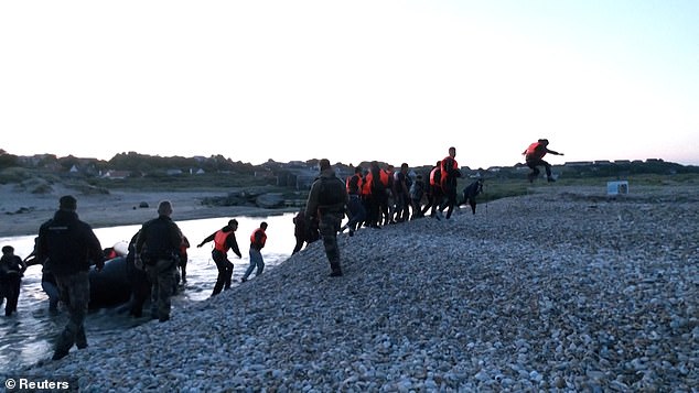 Those hoping to cross the Channel fled as police approached the boat