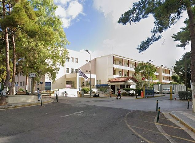 She is being treated at the Venizeleio Hospital in Heraklion (above)