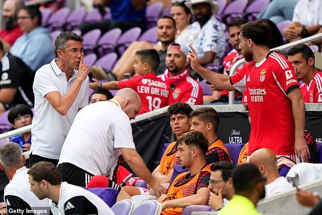 Lage told the midfielder to be quiet by shushing him - showing Kokcu who calls the shots