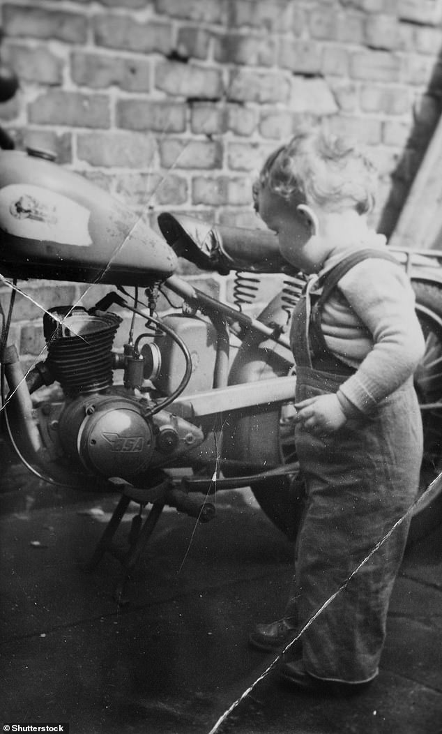 Dave's mother Margaret was diagnosied with MS when he was just eight years old, forcing him and his father Jim to become her full-time carers (Dave pictured as a young boy)