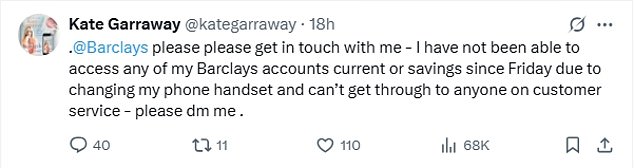 Kate told how she has been unable to access either her current or savings account since Friday and hasn't been able to speak to anyone in customer service