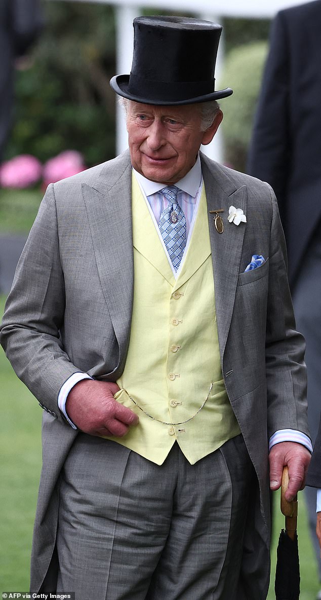 According to reports, King Charles (pictured) has attended all five days of the horse racing event this year