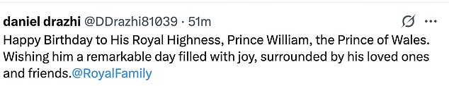Numerous royal watchers took to the comments' section of the X post, to share their own well wishes with the royal