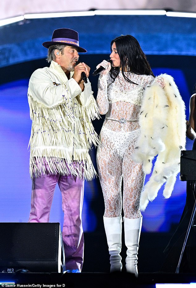She then brought out Jamiroquai, real name Jay Kay, as her surprise act of the evening as the 90s star, who is best known for hits Virtual Insanity and Cosmic Girl, joined her for one song