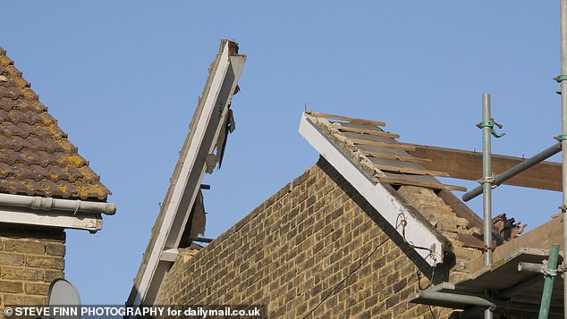 Walls came crashing down and pipe work was shattered as Mr Scudder rained blow after blow on the property reducing brickwork to piles of rubble