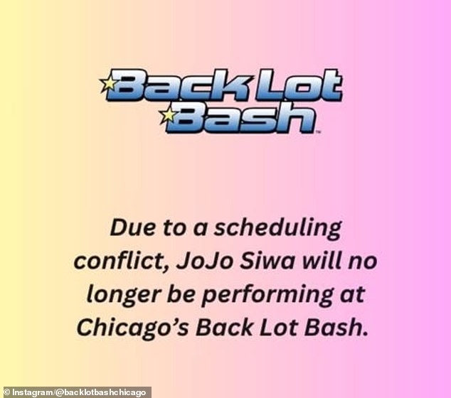 The organization putting on the event made the announcement in its Instagram Stories early Saturday