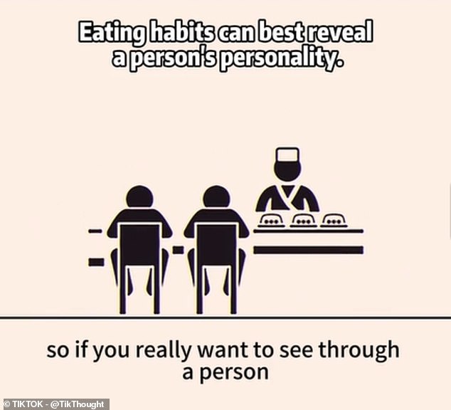 According to some psychologists, the speed, method and style of munching can indicate key details about an individual's personality - such whether someone is afraid of making mistakes, or is worried about food scarcity