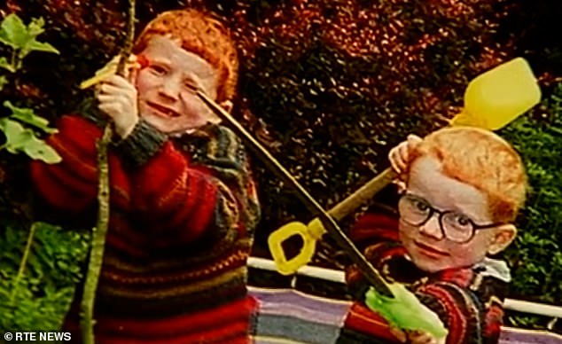 Treasured pictures from his late grandparents' family album have revealed images of a young Sheeran playing in their garden with his big brother