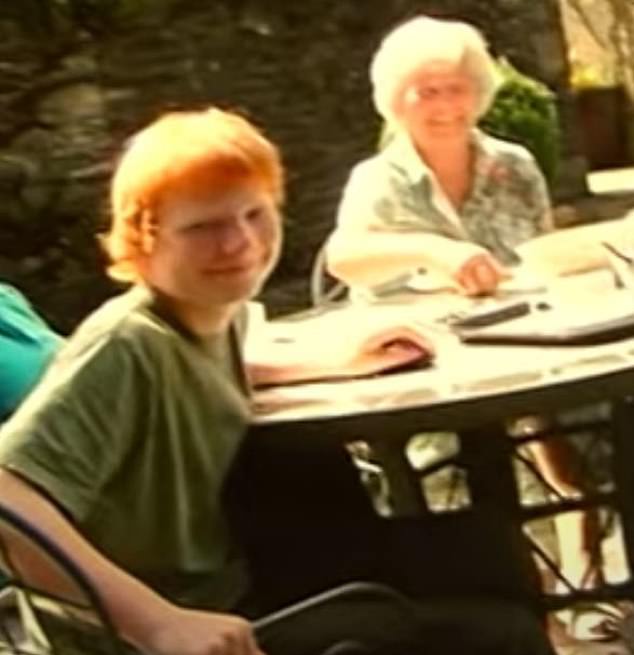 Sheeran pictured with his grandmother Anne mary 'Nancy' Sheeran, a Catholic from the Republic of Ireland