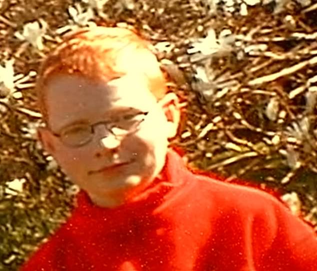 The photographs showed Ed as young boy with a shock of ginger hair and outsize glasses