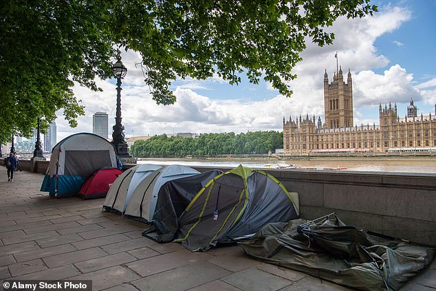 Critics claim that many homeless people have paid council tax and contributed for years to British tax and society, unlike asylum seekers (stock image)