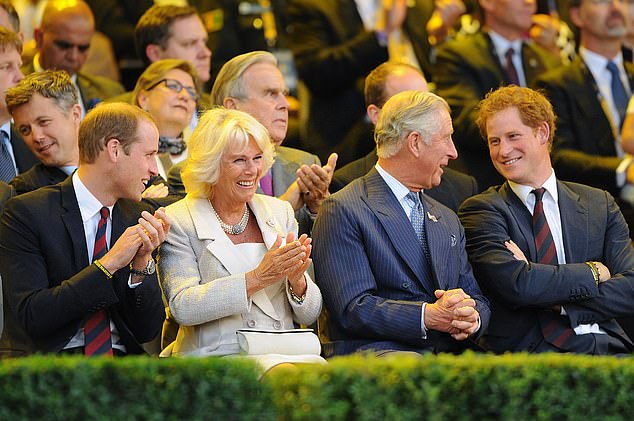 Sources said the timing of the invitation was designed to give the family the best possible chance of attending. Pictured: Prince William, Queen Camilla, King Charles, and Prince Harry attend the Opening Ceremony of the Invictus Games at Olympic Park in 2014 in London
