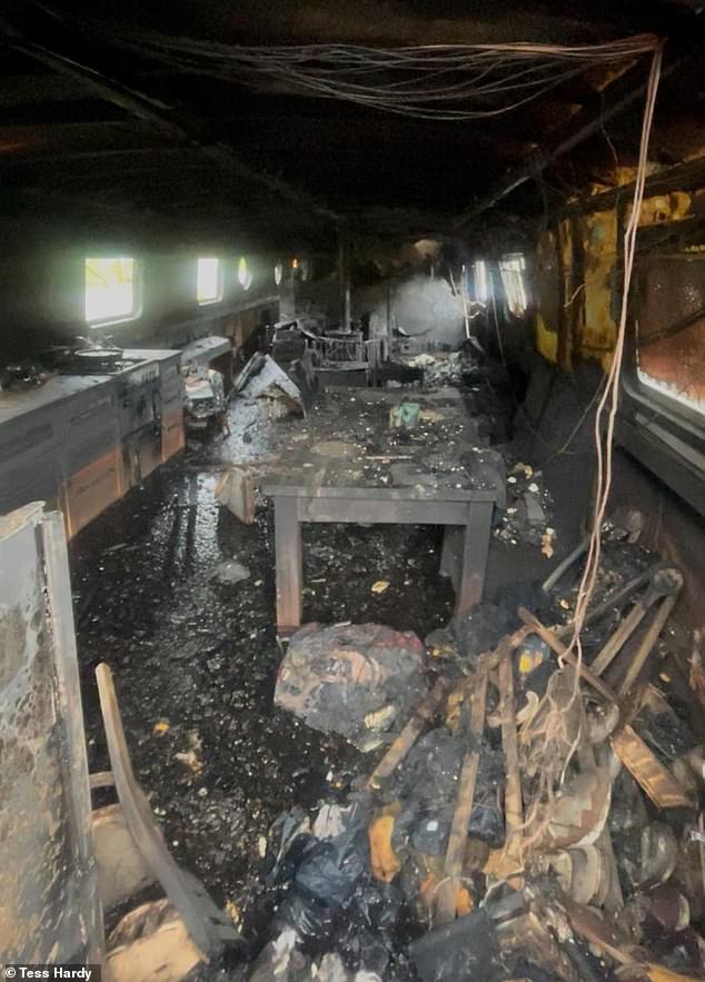 The fire incinerated much of the interior that the family had refitted over the years