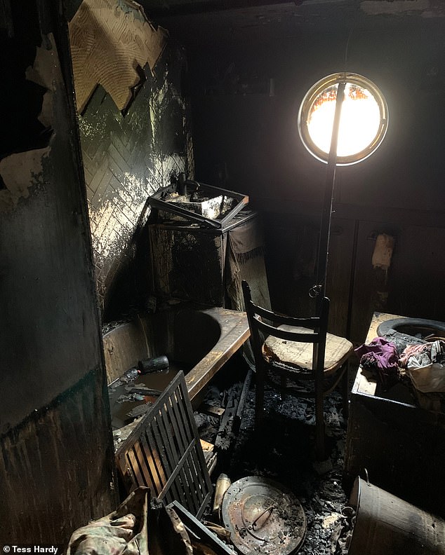 Few of the family's possessions have been salvageable following the fire last month