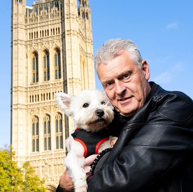 In December, Reform Chief Whip Lee Anderson (right) posted on social media about his heartbreak over having his West Highland terrier Alfie, also 17, (left) put down by a vet