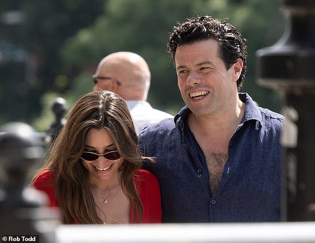 The pair were all as smiles as they were seen strolling on the towpath beside the Thames