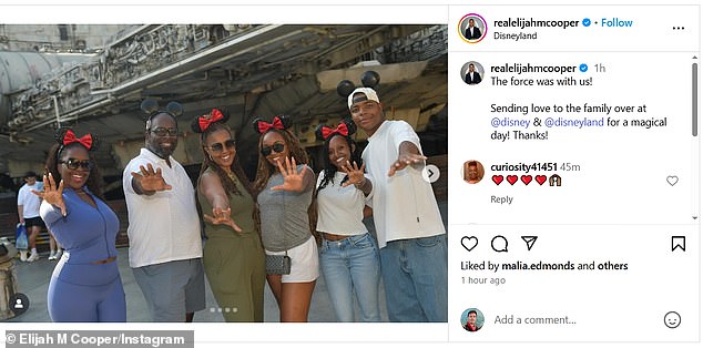 Cooper is an actor studying at Morehouse College in Atlanta and lives in Los Angeles, according to his Instagram bio. On the same day as their Disney date, he also took to social media to share a series of snaps of him and his girlfriend posing in fun group photos alongside his family
