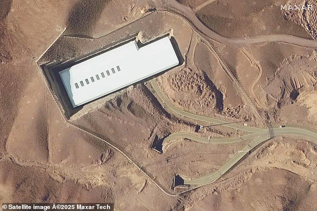 Reports from the US suggested that the bombers flew direct from the US to attack Fordow (pictured) rather than using the joint UK/US base at Diego Garcia in the Indian Ocean