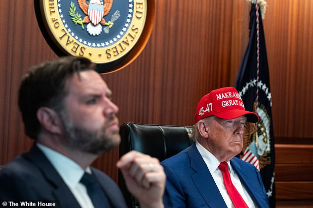Vice President JD Vance and President Donald Trump in the Situation Room, June 21st, 2025