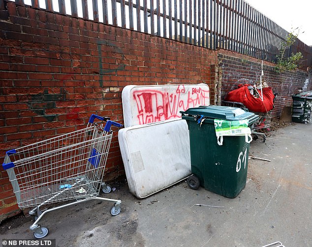 Items commonly dumped include mattresses, broken glass, discarded appliances and mounds of rotting rubbish