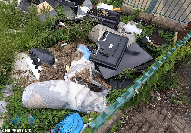 When Mail Online visited Bradford, our reporter found alleyways filled with detritus, including an abandoned fridge-freezer, graffitied mattresses and a shopping trolley filled with junk