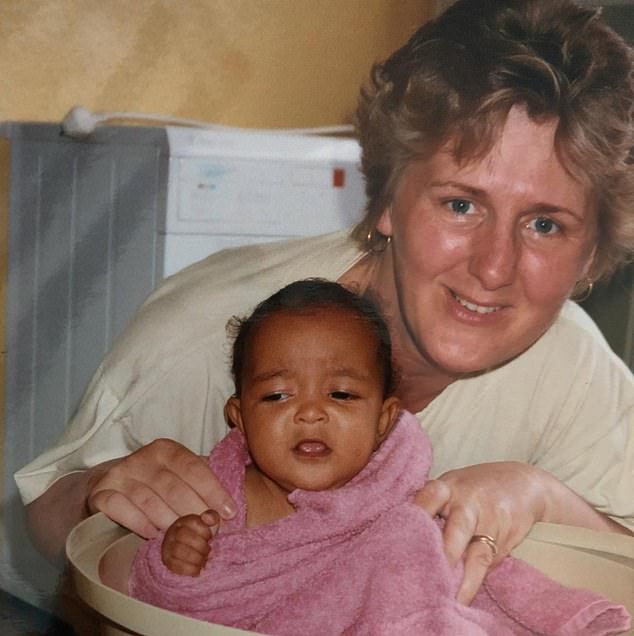 Stevie said he 'often had to look after Misti myself'. Pictured: Cheryl and Misti as a baby