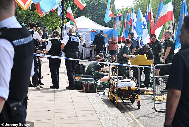 Witnesses told MailOnline how pro-Israeli protesters were chanting for Israeli Prime Minister Benjamin Netanyahu and calling for the Iranian regime to be toppled before violence erupted and two of the activists were attacked