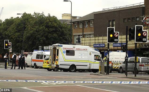 A police cordon seen round London's Stockwell Station on Friday, 22 July 2005 shortly after Jean Charles was shot