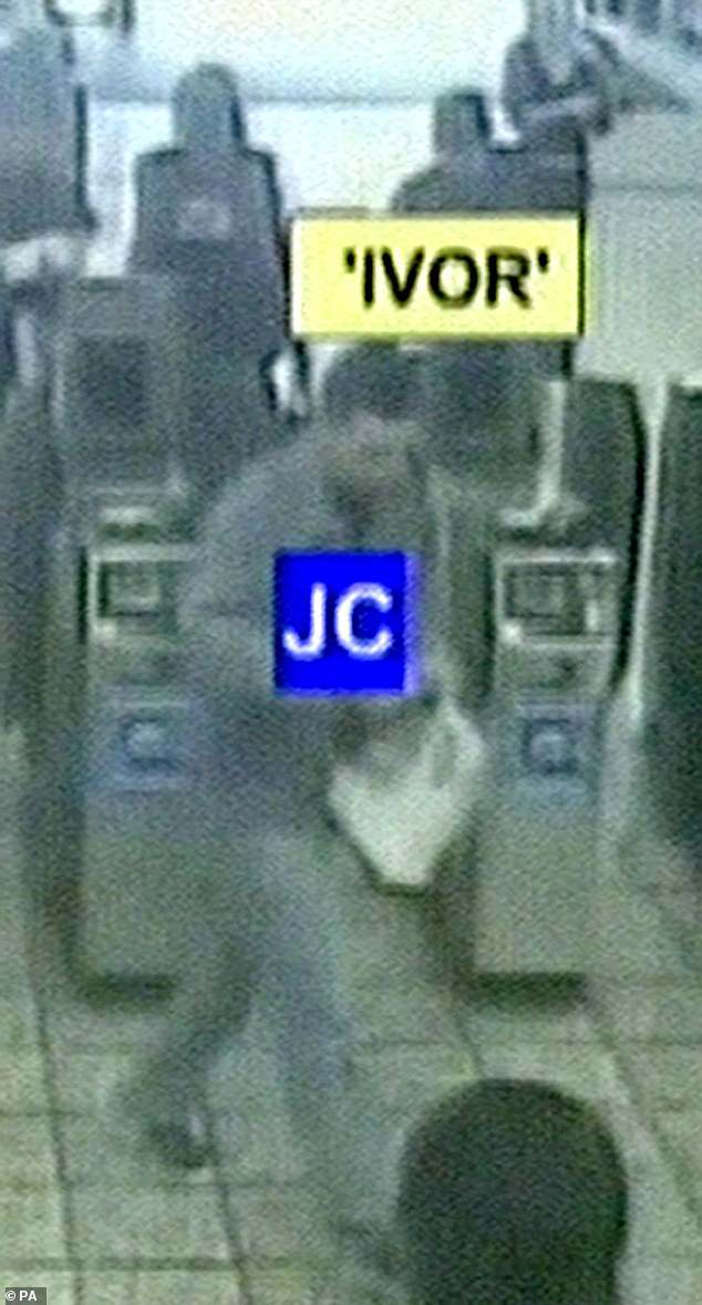 All 17 eyewitnesses confirmed that Mr Menezes had not behaved aggressively or suspiciously and made no attempt to flee police. But initial reports wrongly claimed he had vaulted station barriers while wearing a bulky jacket, fuelling assumptions he was a threat. Pictured: CCTV footage on the day of the incident