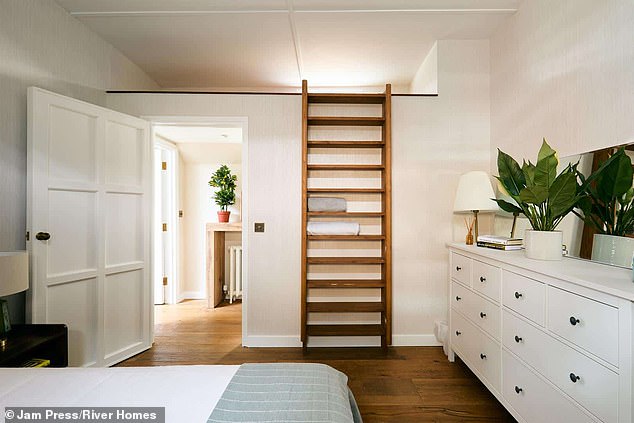 The couple spent 'more than they had intended' upgrading the vessel but they say that every penny was worth it. Pictured: One of the bedrooms