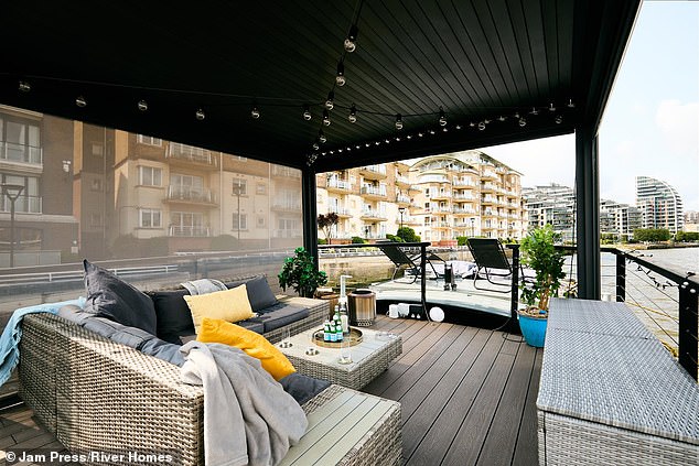 A decked garden at the entrance offers an inviting welcome to any guests