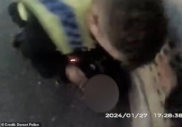 Pc Lorne Castle was dismissed by neighbouring Dorset Police for using 'disproportionate force' when he tackled a teenage knife-wielding thug during an arrest in Bournemouth in January 2024 (pictured)