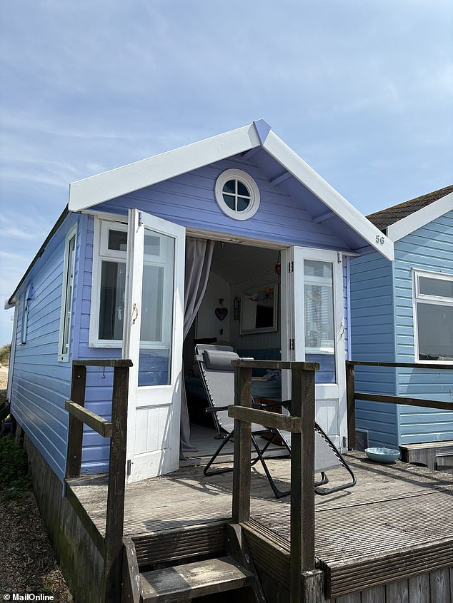 Pictured: Mrs Greenham's beach hut which Yvonne Manning rents around once a year