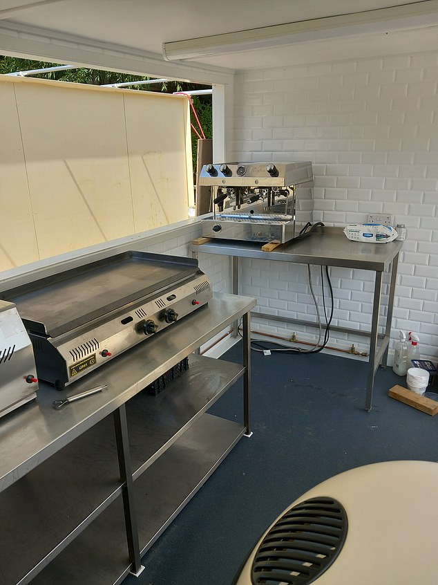 Another image of the kitchen inside the vessel