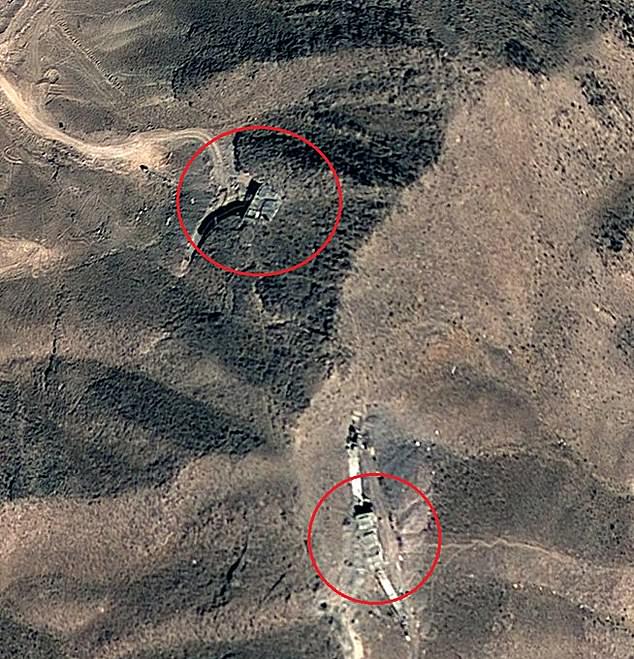 The above is zoomed closer to show the areas which are believed to have been struck in the US attacks