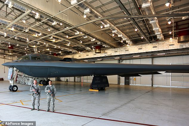 United States Air Force Northrop Grumman B-2 stealth bomber, the only aircraft capable of delivering the GBU-57 series MOP (Massive Ordnance Penetrator) 30,000-pound class precision-guided 'bunker buster' bomb dropped on Iran's mountainous Fordow nuclear site