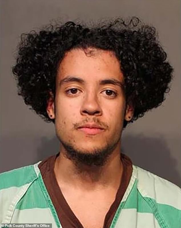 Jayden Roccaforte, 22, was arrested after storming the stage at the National Speech and Debate Tournament in Des Moines, Iowa, causing mass panic and a stampede of thousands