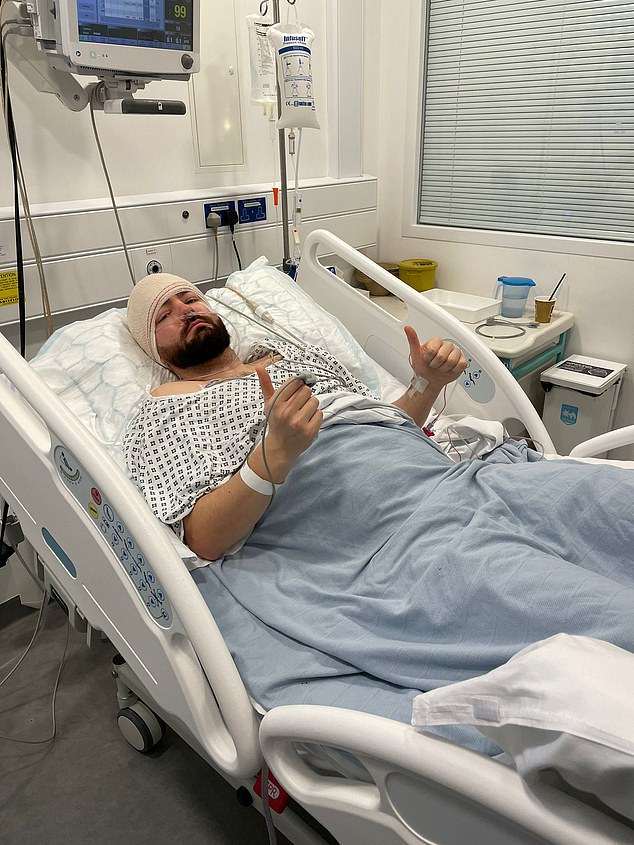 After the collision, Connor expected to have his foot wrapped in a bandage for a number of weeks