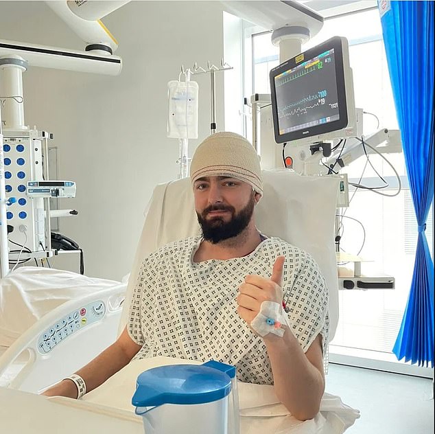 Surgeons were forced to stop operating to the tumour's proximity to the 'eloquent speech area' of his brain