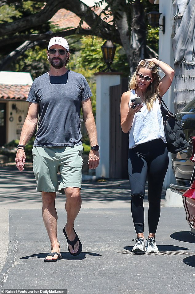 Baumgartner and Connor's relationship was confirmed in January 2024 and their engagement was announced in January this year. They are pictured in Montecito in July 2024