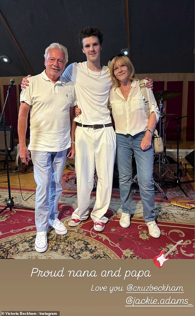 Earlier his week Cruz was supported by his grandparents Jackie and Anthony at a gig as he was performing at a small venue to family and friends