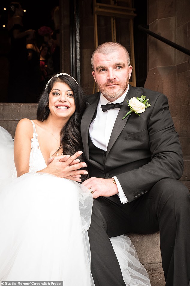 Susilla Mercer and Gerard Flynn pictured on their wedding day in 2020