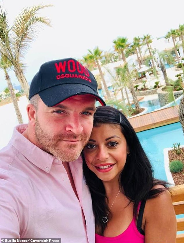 Lawyer Susilla Mercer pictured with her then husband Gerard Flynn on holiday