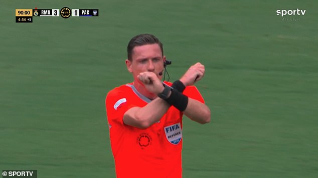 Referee Abatti performed FIFA's 'No Racism Gesture', suggesting an investigation will follow