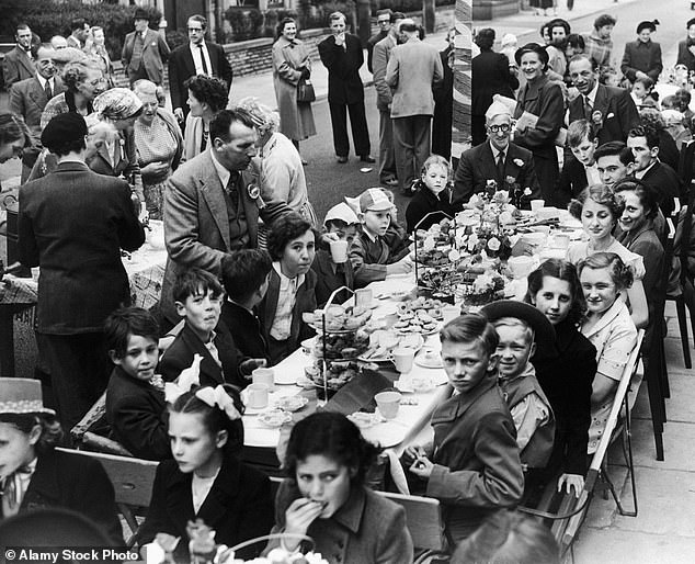 A street party in Blackpool on the day of the Queen's Coronation, June 2, 1953