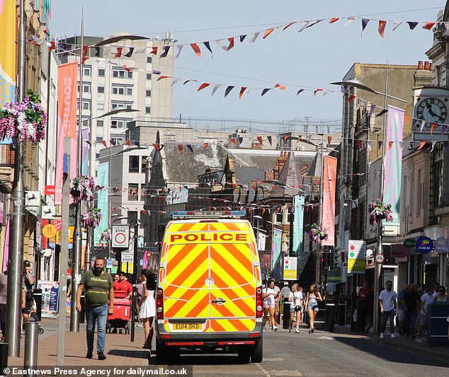 A Police van seen parked in Southend town centre last summer