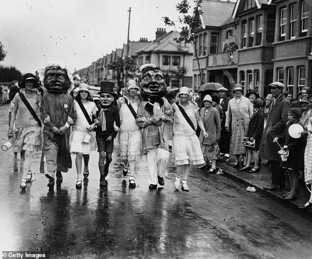 Jubilant residents enjoy the Southend Carnival, August 1928
