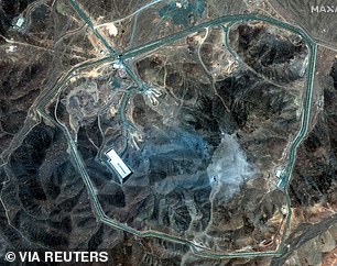 A satellite view taken on June 22, 2025, shows an overview of Fordow underground complex, after the U.S. struck the underground nuclear facility