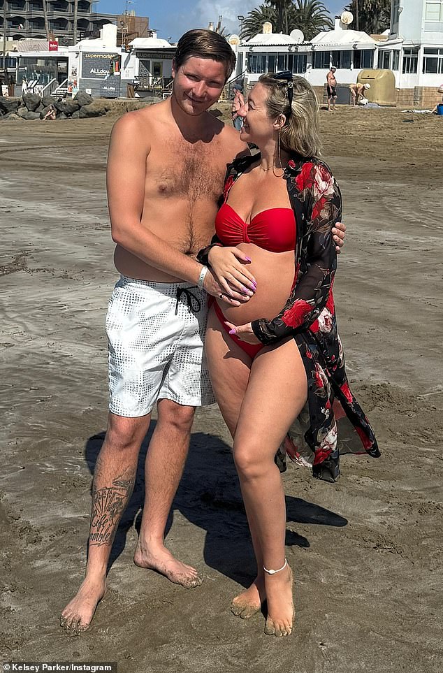 Kelsey announced the tragic loss of her third child, her first with boyfriend Will with a heartfelt poem (Pictured together last month)