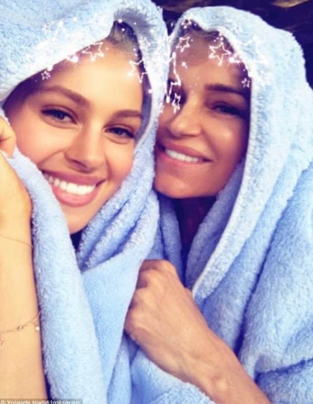 It seemed Yolanda approved of Nicola as they posed with blue towels wrapped around their heads as they hung out on a 'rainy east coast summer day'